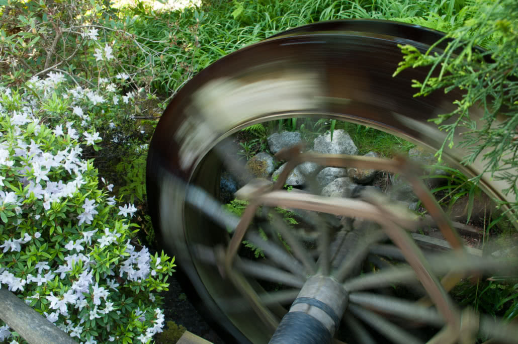 Water wheel in Japanese Garden